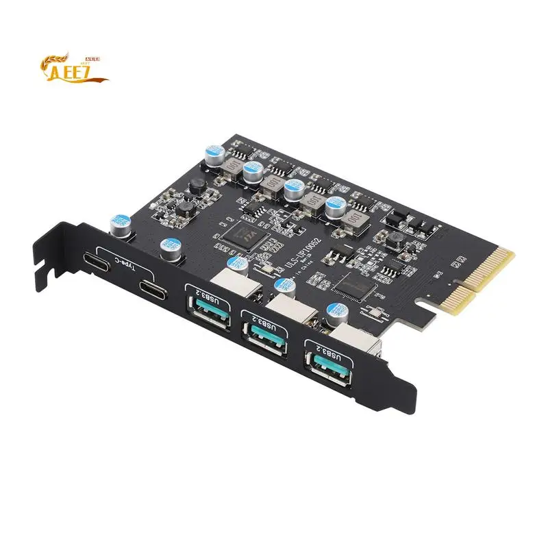 

AEE7-Pcie To USB 3.2 Gen 2 Card With 10Gbps Bandwidth 5-Port (3X USB-A -2X USB-C) Converter PCIE Splitter For Windows 10/8