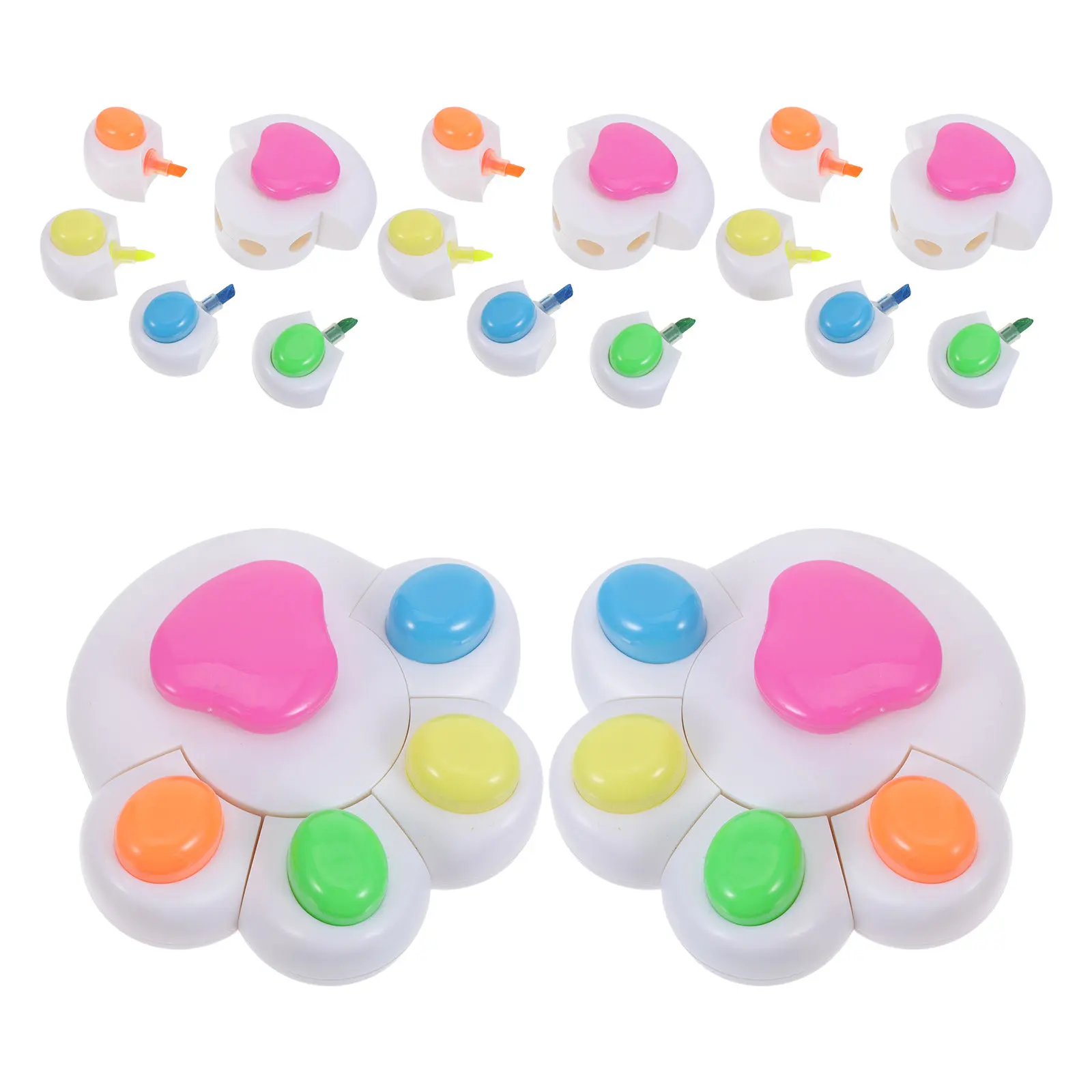 

Набор из 5 милых маркеров-хайлайтеров в форме кошачьих лапок, пастельные и неоновые цвета, портативные мини-маркеры для студентов и школьников