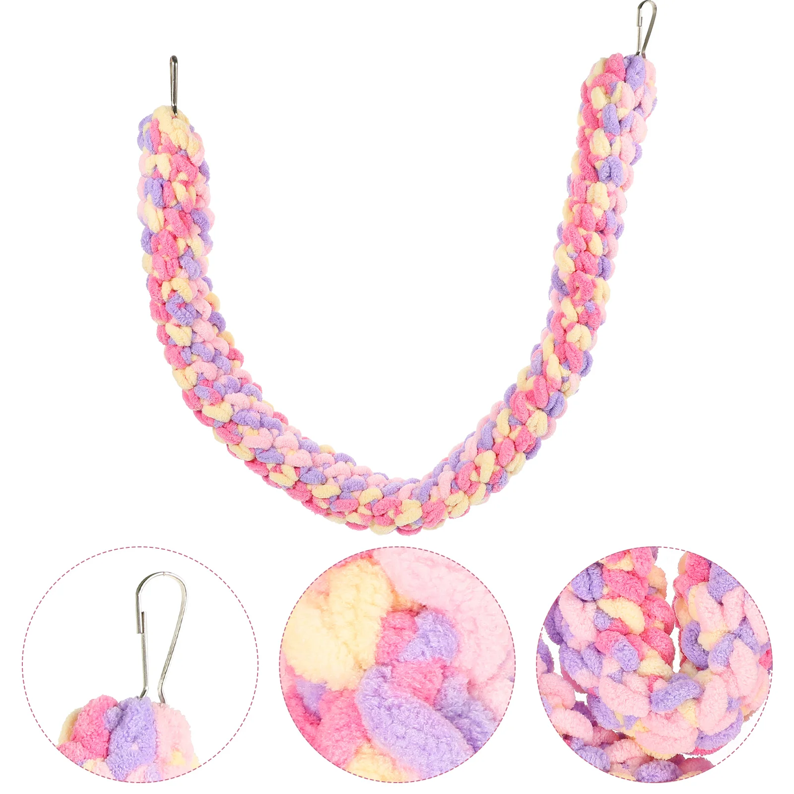 Plush Rat Sugar Glider Climbing Rope Toys Guinea Pig Interesting Colorful Cotton Woven Hammocks