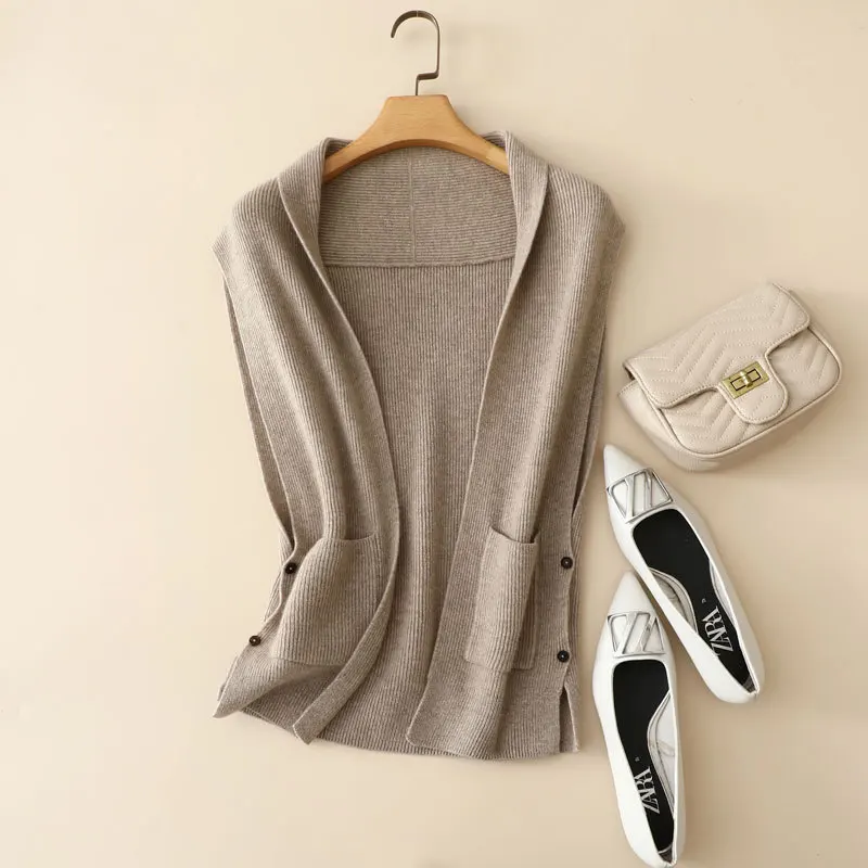 

masigoch winter chunky knit luxury 100% cashmere open cardigan