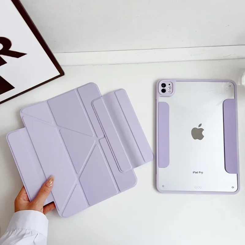 Magnetic Attachment Case For iPad Pro 11 12.9 13 M4 10.5 Cover iPad 9.7 10.2 8 9th 10th 10.9 Air 1 2 3 4 5 mini 6 7 Stand funda