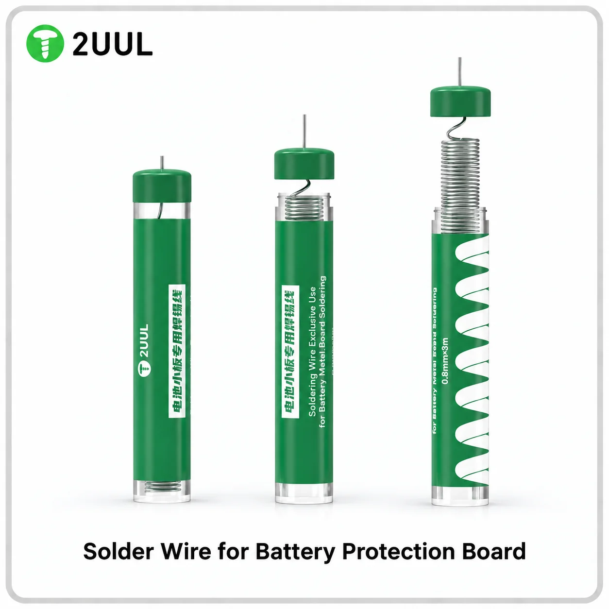 2UUL Lead-free Low Temp Rosin Solder Wire, Nickel Transfer Wire for Phone Battery Protection Board & Cell Core Replacement