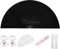 Sunroad Cordless Blackout Honeycomb Cellular Fabric Blinds  No Drill Easy Install Unfolding Pleated Half Moon Shades