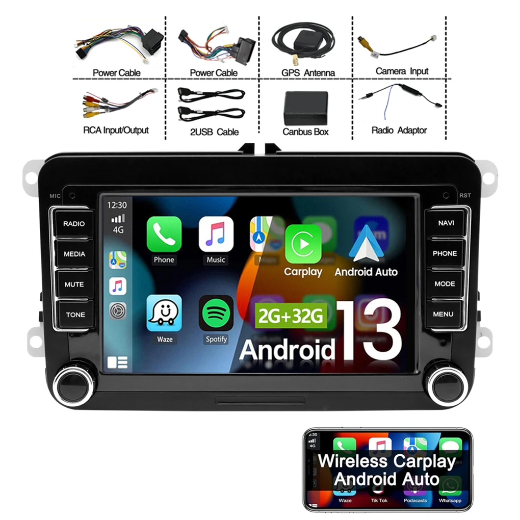 

Android 13 Car Stereo For Passat Golf Navigation Car Radio Carplay GP-S Car Multimedia Player HD Touch Screen Intelligent System