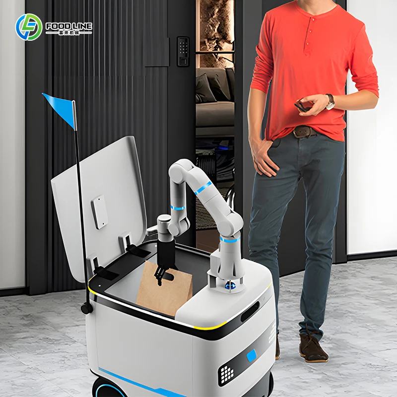 Automatic Mobile Hotel Food Autonomous Smart Robotic Commercial Delivery Serving Service Control Robot