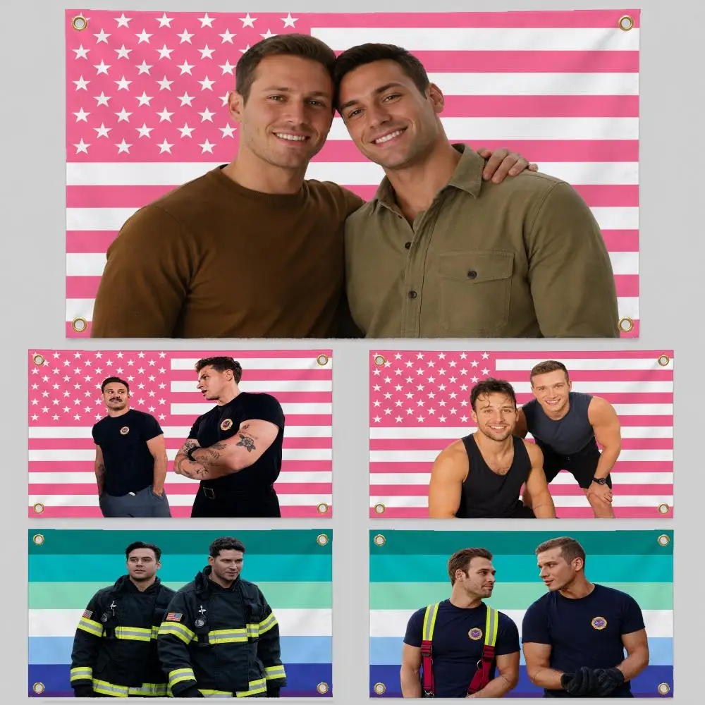 TV 9-1-1 Buck Eddie Buddie Station 118 Flags Wall Hanging Background Flag Wall Decor Banners for Outdoor Bedroom Dorm Room Decor