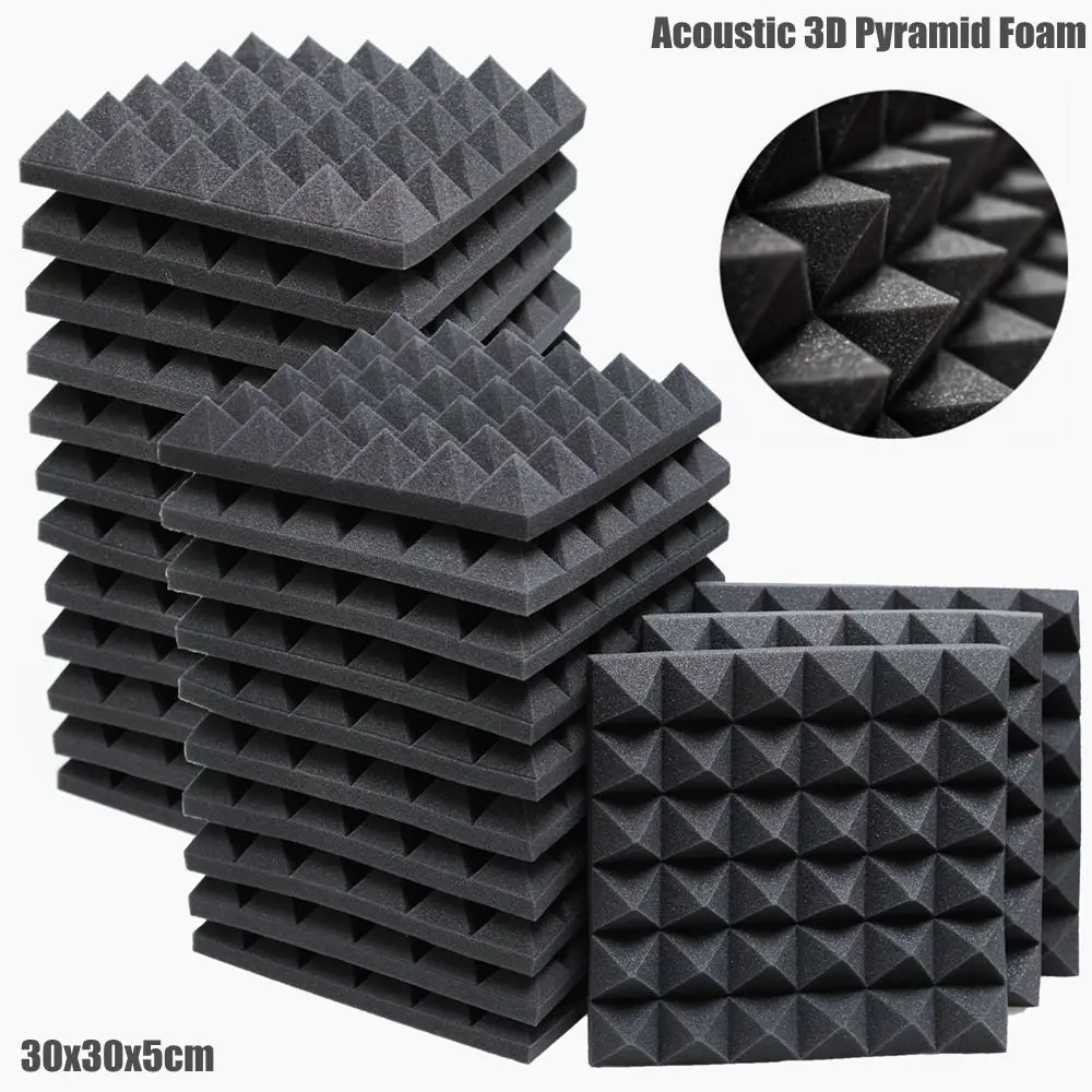 

1PC Soundproofing Foam High-density Flame-retardant Pyramid Noise Sound-Absorbing Acoustic Foams Sound Treatment Panel