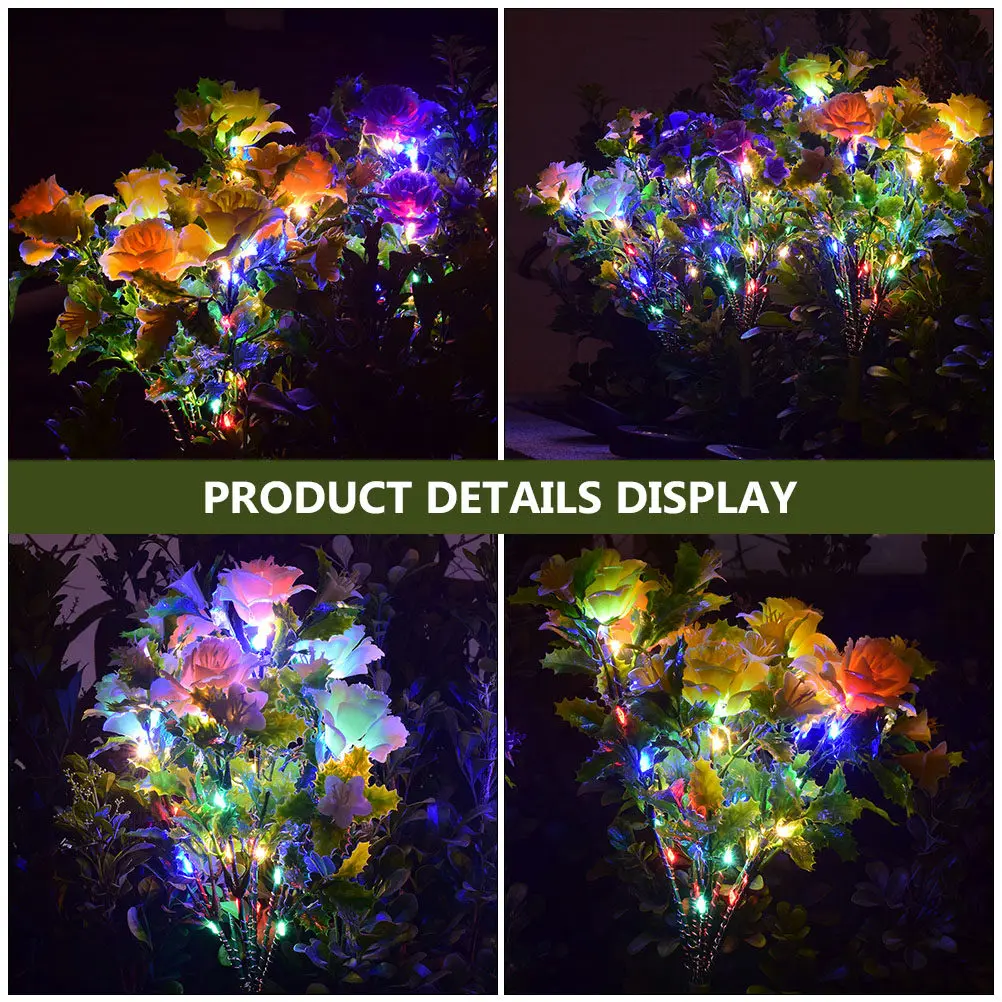 1Pcs Solar Lawn Lamp LED Carnation Flower Light Outdoor Garden Ground Lighting Waterproof Durable Solar Lawn Lamp