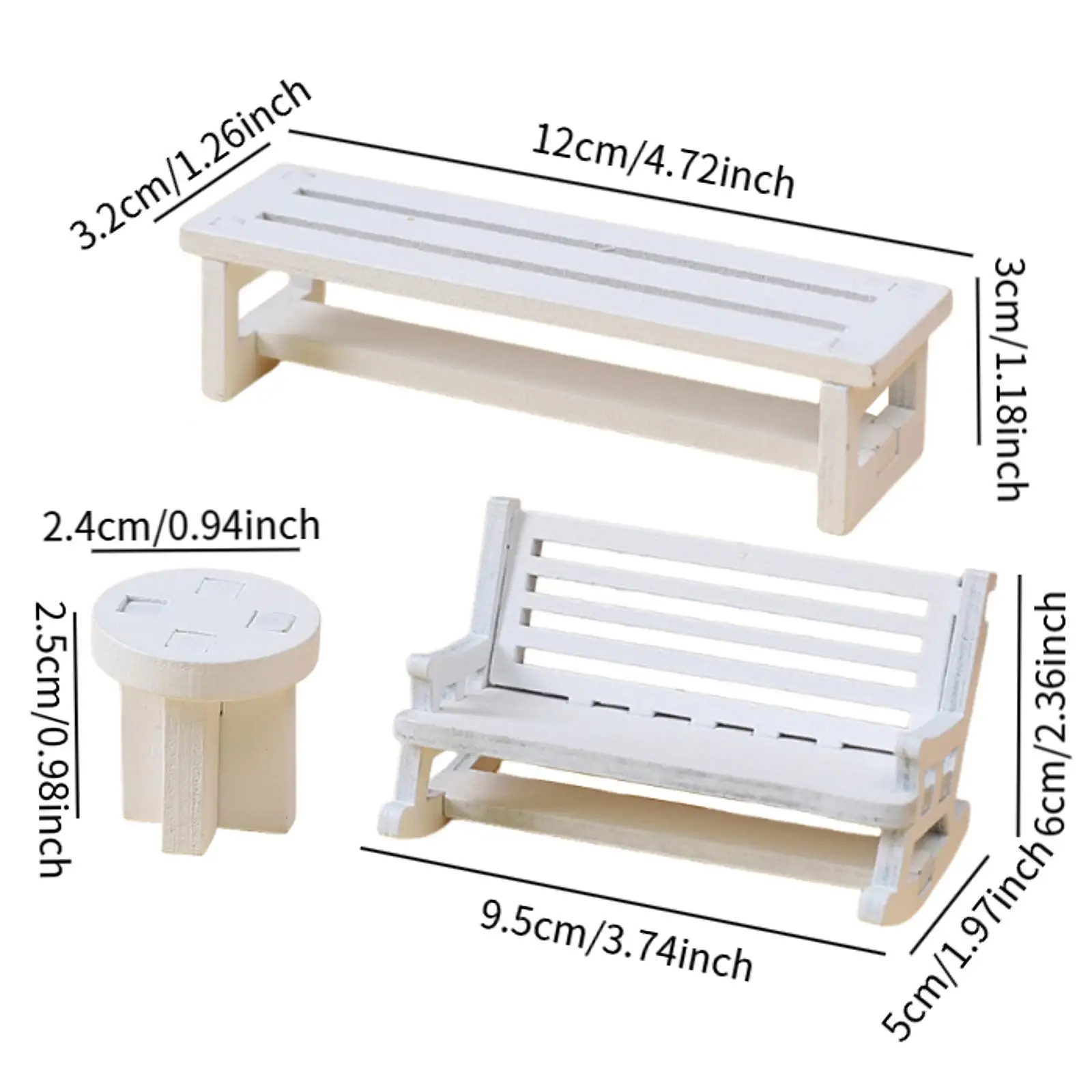 3 uds sillas en miniatura simulación Diorama DIY modelos de muebles en miniatura