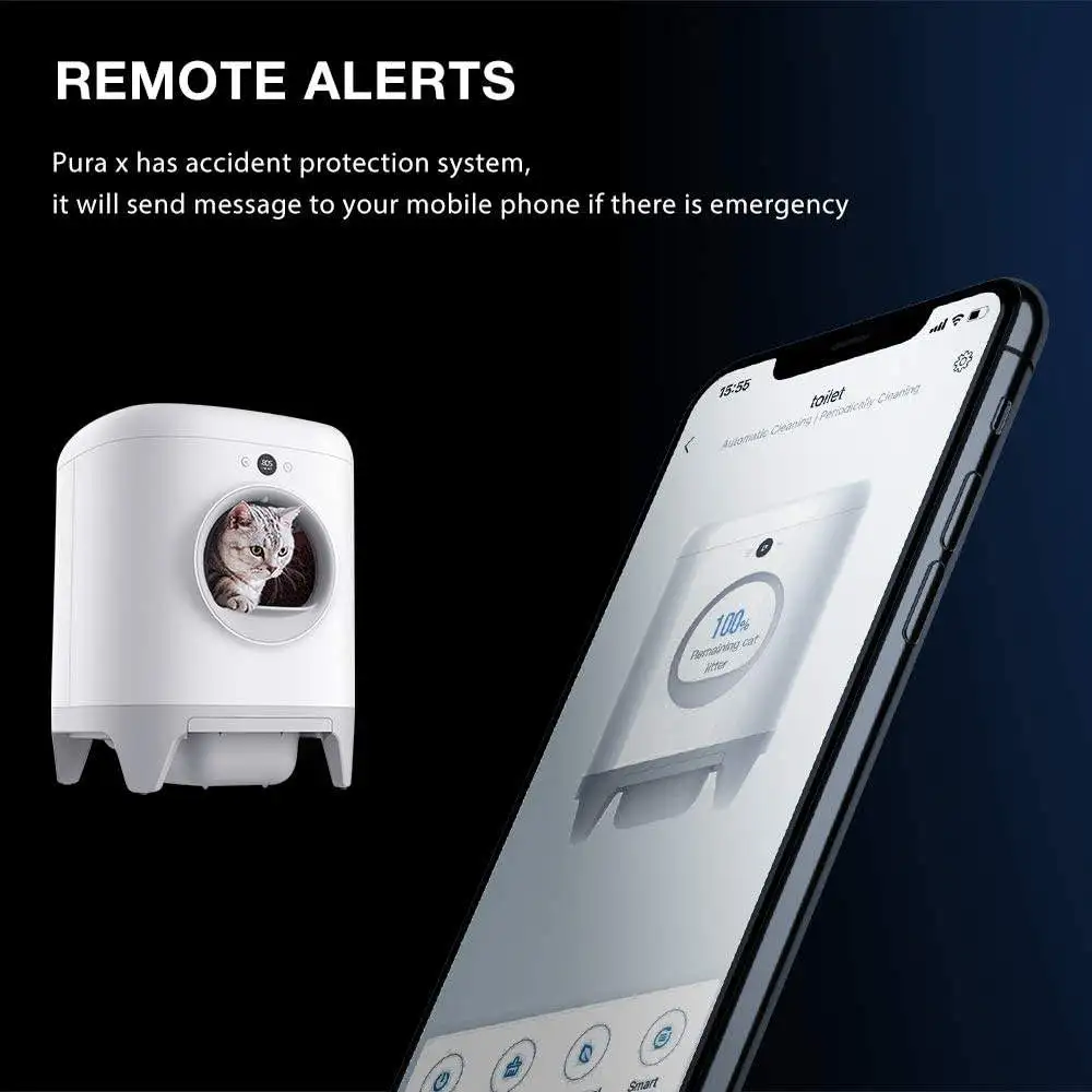 Pet Cleaning Smart Automatic Cat  Box App Control Smart Self Cleaning Cat Toilet