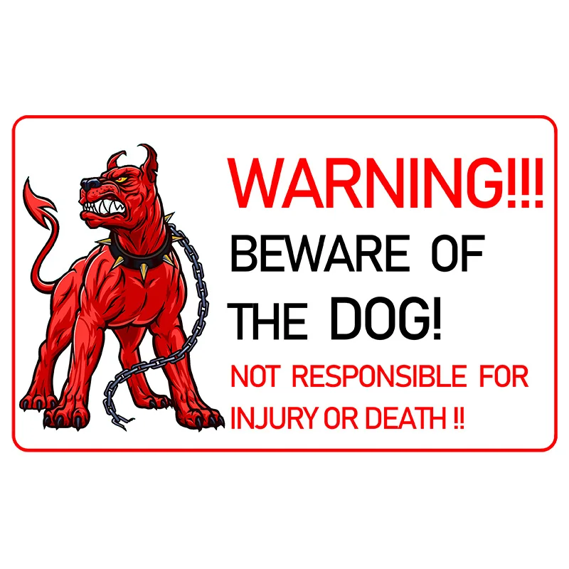 RuleMylife WARNING!!!BEWARE OF THE DOG! Car Stickers Decal Anime Cool Car Accessories Decoration Pegatinas Para Coche
