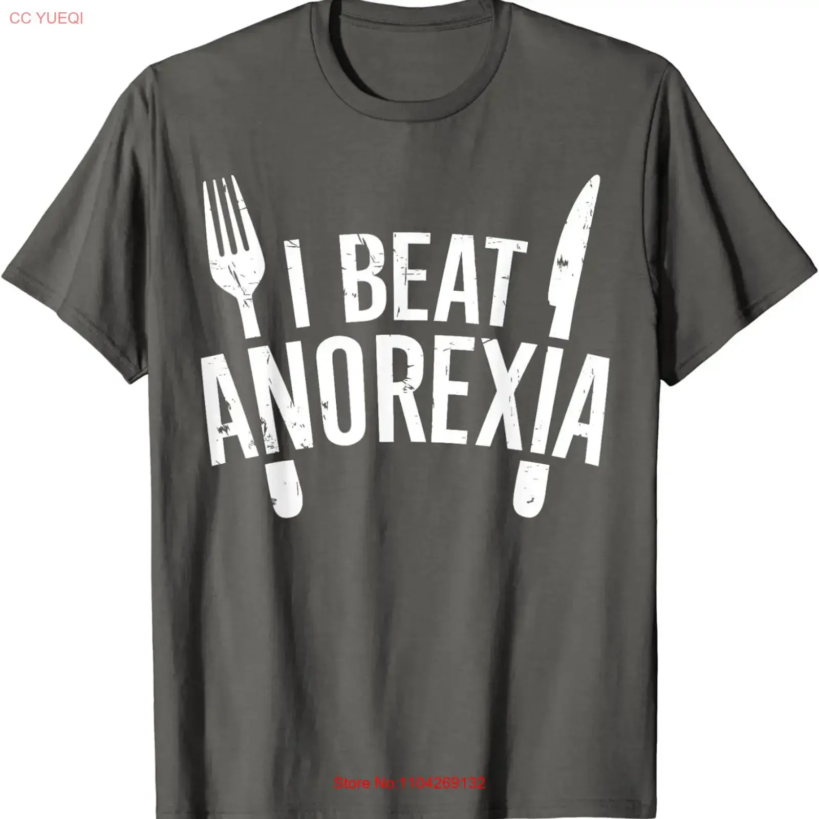 Camiseta divertida de terapia familiar con diseño 'I Beat Anorexia Awareness', estilo vintage lavado, cómoda, streetwear, elegante, suave y elástica