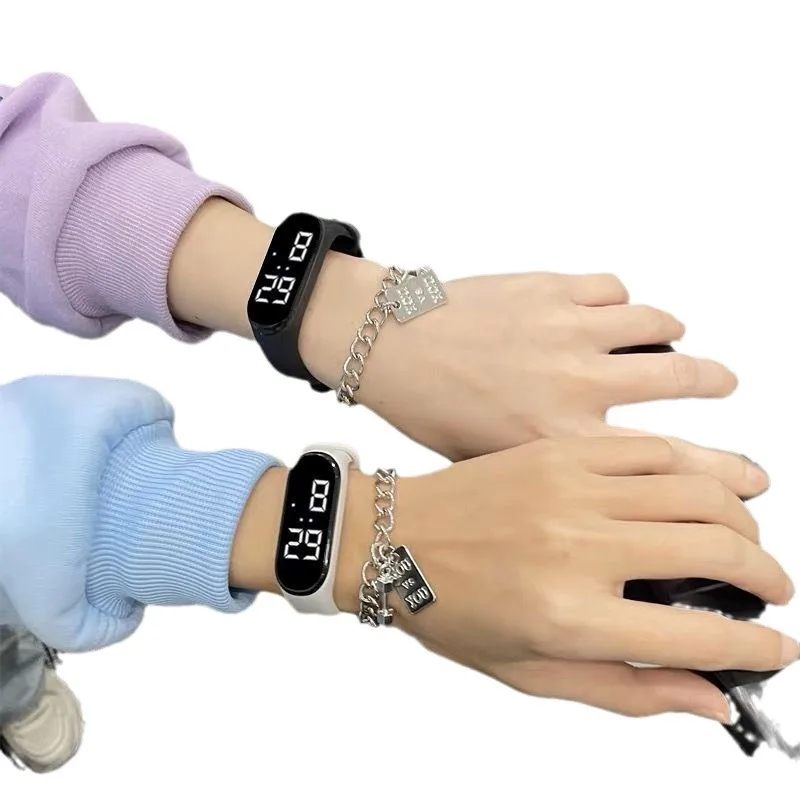 Gummi leuchtende wasserdichte LED Kinder elektronische Uhr lässige Mode kreative Outdoor-Sport Student elektronische Uhren