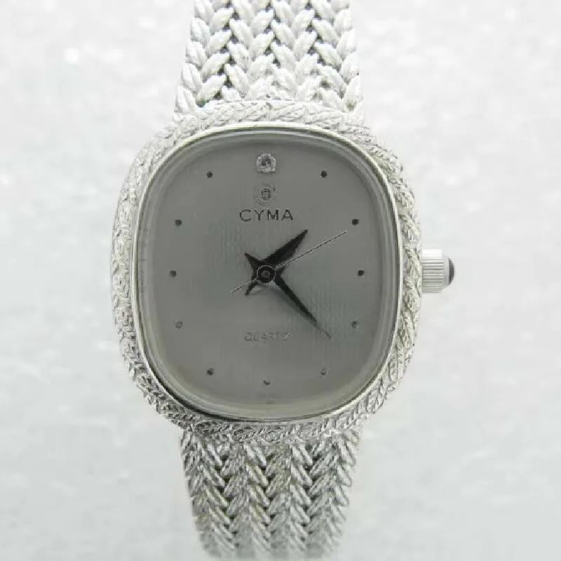 Original woven chain quartz women\'s watch cyma Vintage