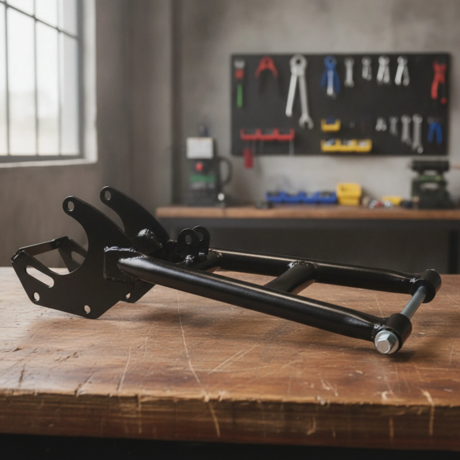 Swing Arm with Bolt Welded Rear Swing Arm Rear Damping System Assembly Black Hardware Heavy Duty for DIY Builders, Go-Kart Build
