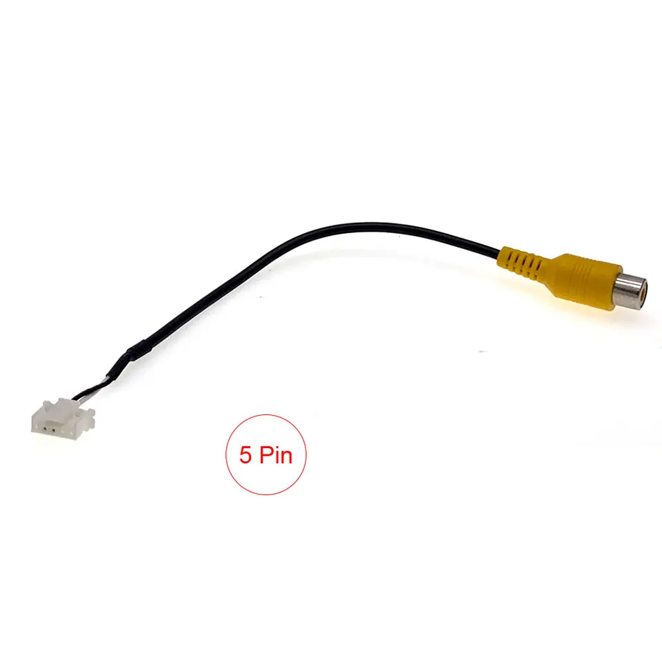5Pin Car Radio Rear View Camera Video RCA Output Cable Adapter For