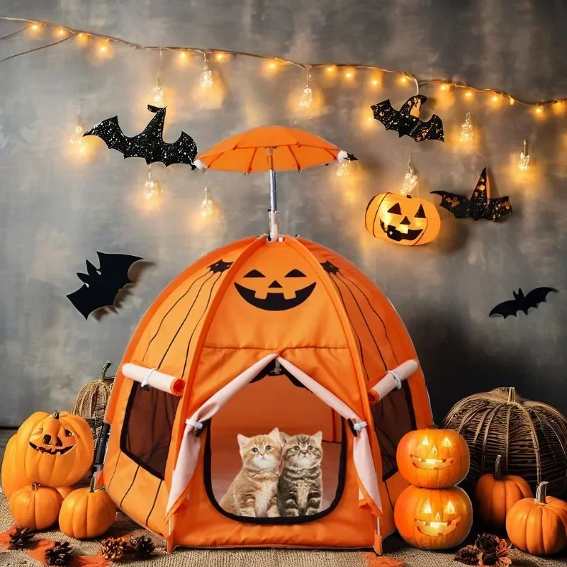 

Creative Indoor Foldable Oxford Cloth Pet Tent Halloween Pet Nest Wholesale Pet Supplies for Camping