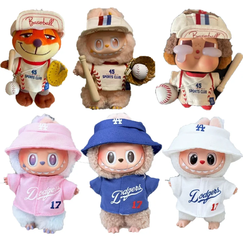 Voor Labubu/Crybaby/Nick 15 17 cm Pop Sport LA Baseball Pak Outfit Kleding Trend T-shirt Cargo Broek Ropa Kleding Accessoires