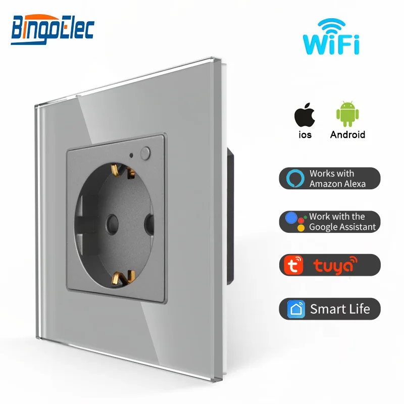 Smart Socket EU Wifi Smart Home Improvement Intelligent Power Outlets Work With Tuya Google Home Alexa Timer Function