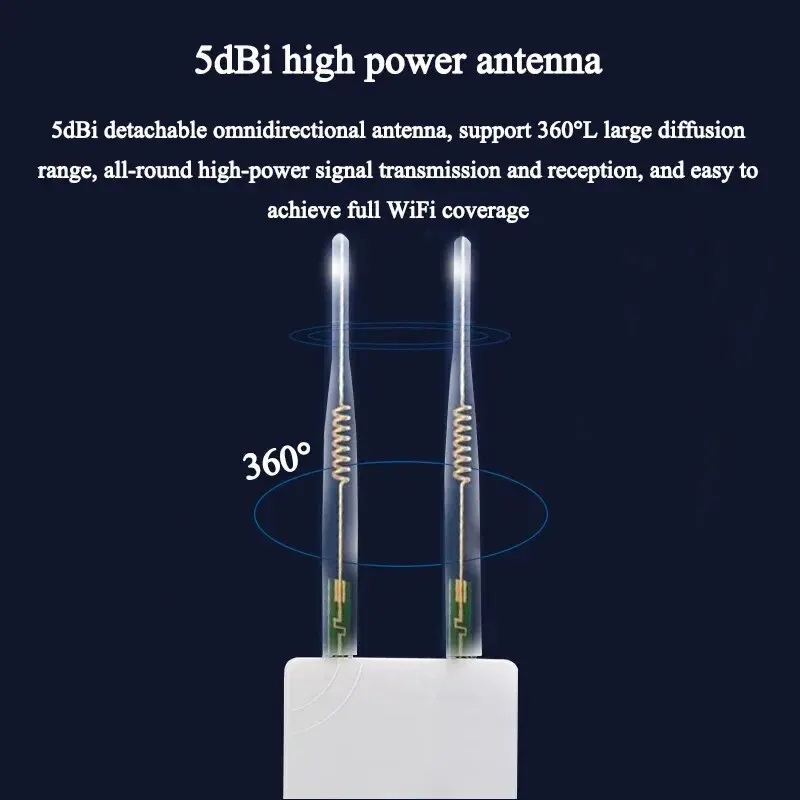 KuWFi-Roteador Wi-Fi sem fio com slot para cartão Sim, All Weather Booster Extender para câmera IP, ao ar livre 4G CPE, 150Mbps