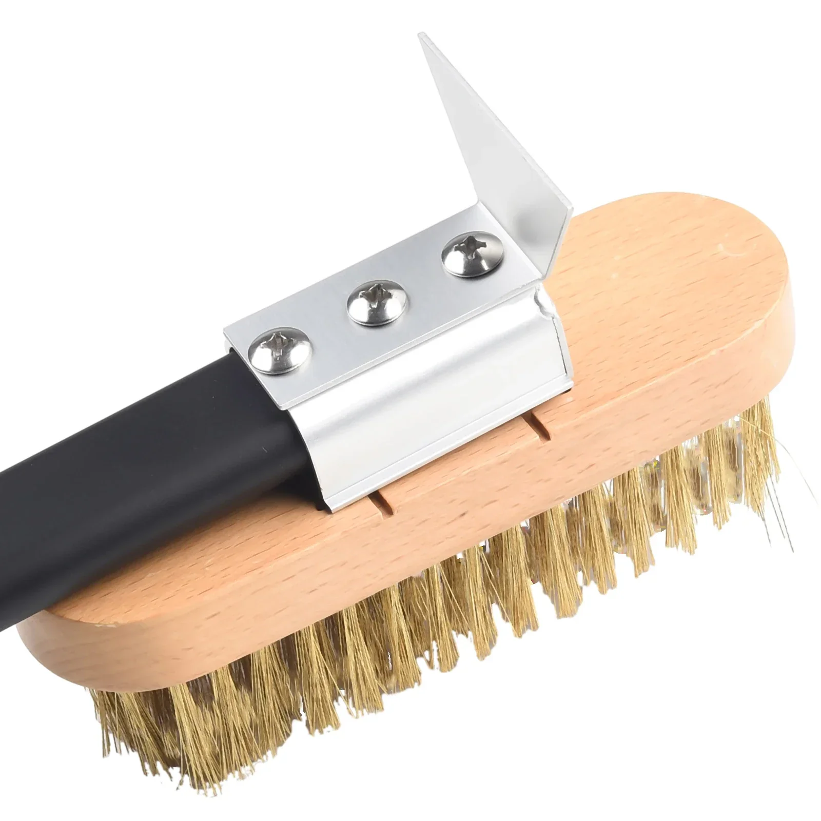 Efficient Cleaning Pizza Oven Brush with Scraper Long Alloy Handle Versatile for Cleaning Narrow or Spacious Ovens