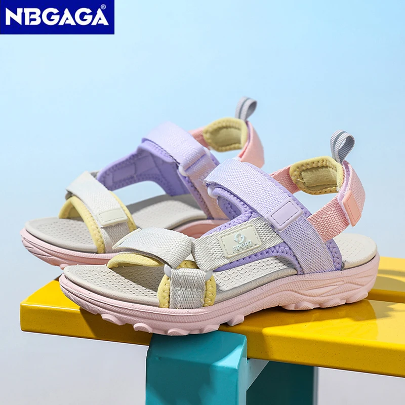 Kids Summer Sport Sandals Soft Sole Non-Slip Flat Beach Water Shoes Breathable Outdoor Walking Sandals for Boys&Girls