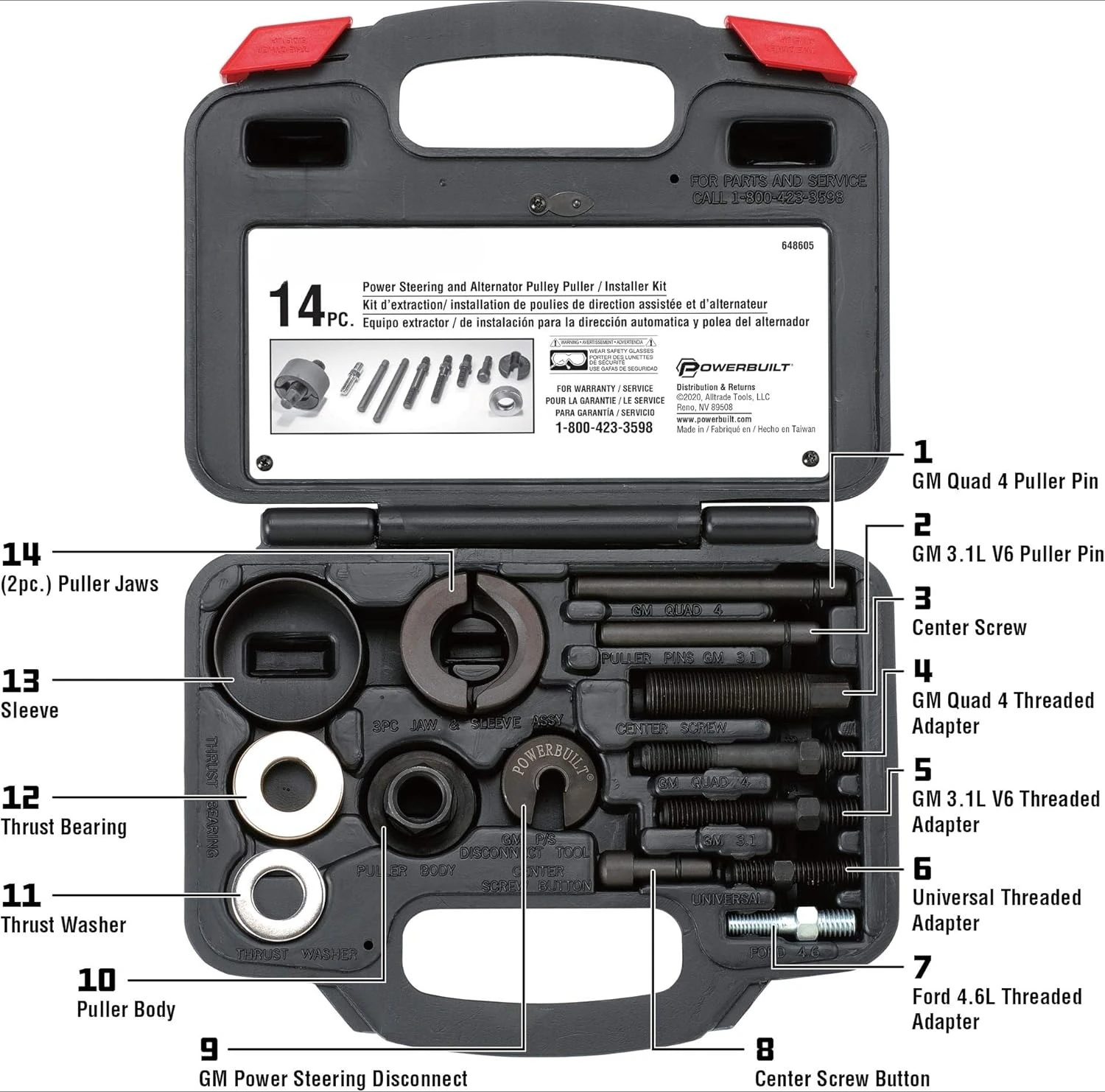 

Набор инструментов для снятия и установки шкива гидроусилителя рулевого управления и генератора, замена насоса рулевого управления автомобиля, инструменты для ремонта автомобиля, чехол для хранения