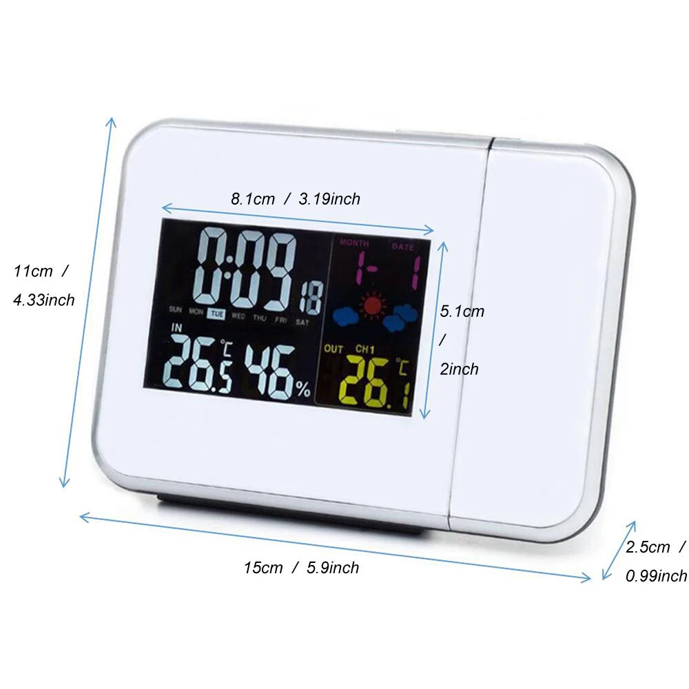 Gift Idea Colorful LED Digital Alarm Clock with Temperature Thermometer Humidity Hygrometer