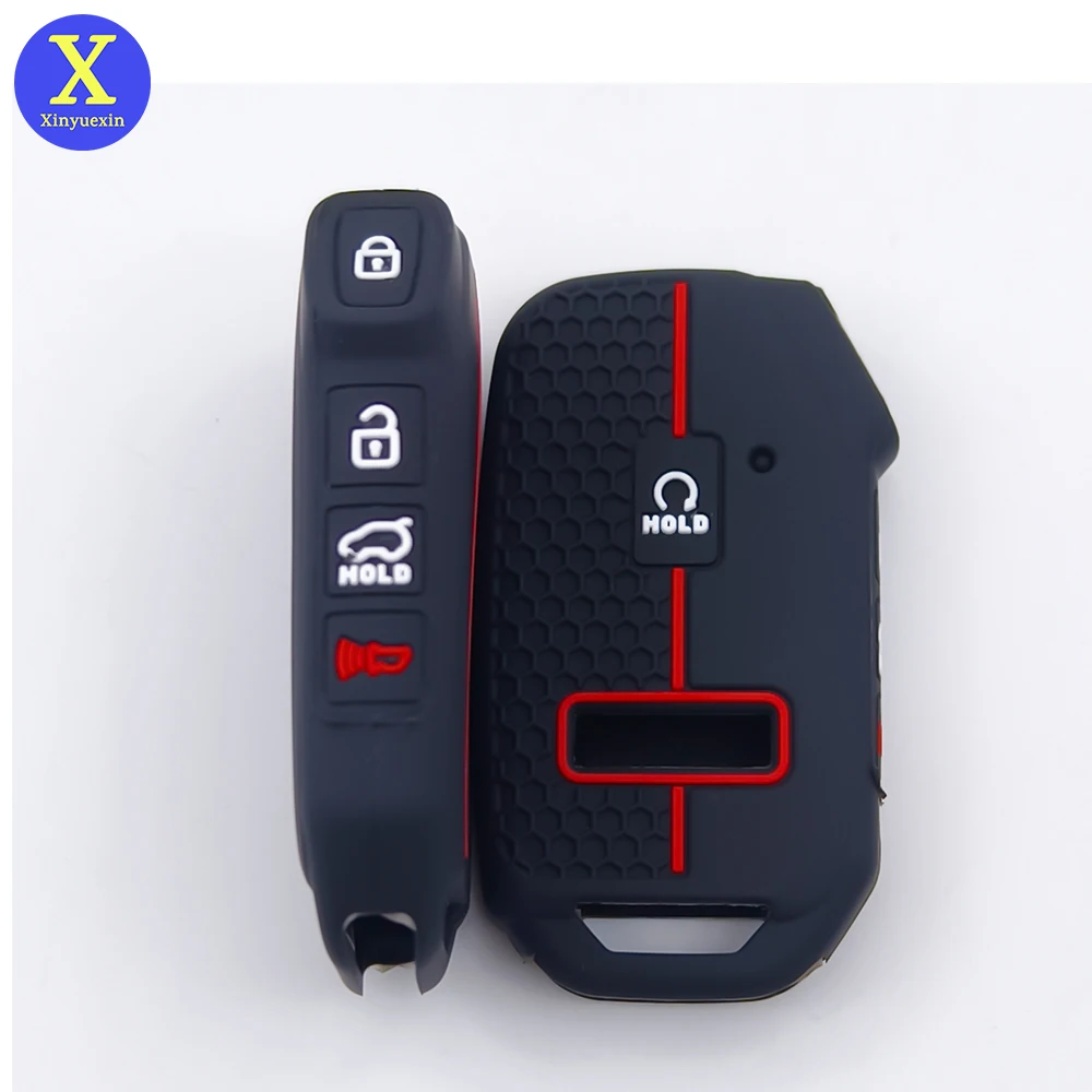 

Xinyuexin Silicone Key Case Cover for Kia Sportage Forte Niro Stinger EV6 Remote Smart Key Fob Shell 2 Pcs/lot