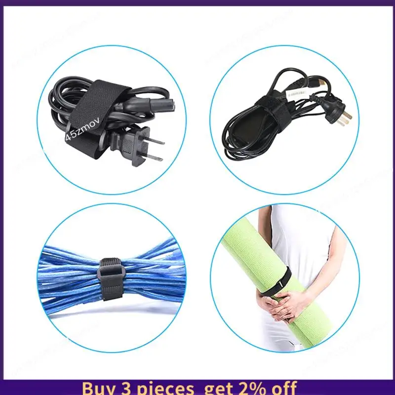 COME 5 Meters Adjustable Fastening Hook And Loop Straps Set Kit With 25 Buckles Free Cut Length Cord Straps Set