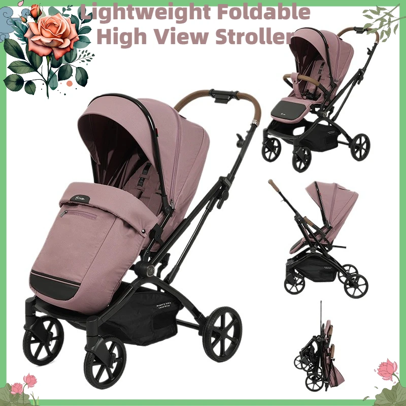 

Kidilo K818F Ultra-Lightweight Foldable Baby Stroller, High View 4-Wheel Shock-Absorbing Pushchair for Newborn