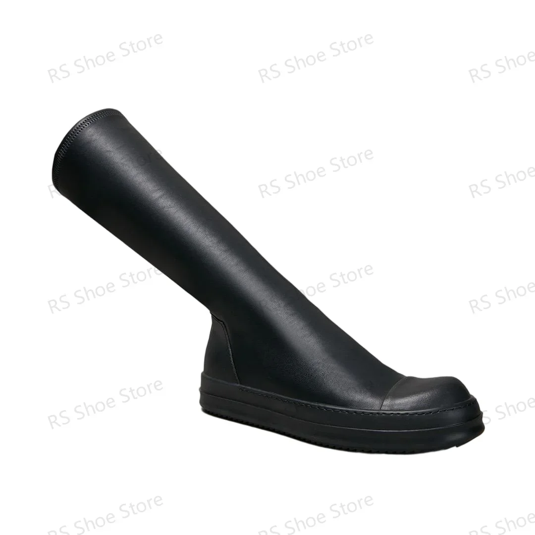 

Ro Designer Women Ankle Boot Sneakers Over The Knee Stretch Boots Men Black Leather Casual Shoes Footwear SLIP-ON Sneaker