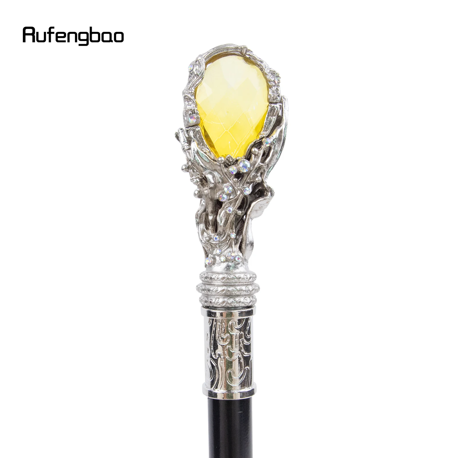 Diamante amarelo tipo bengala dourada, bengala decorativa de moda, cosplay elegante cavalheiro, coroa de botão, 94cm