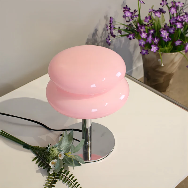 Lámpara de cristal de tarta de atmósfera Simple, lámpara de mesita de noche creativa para dormitorio, lámpara antigua para sala de estar, enchufe Universal USB (Reino Unido/EE. UU./UE/AU)