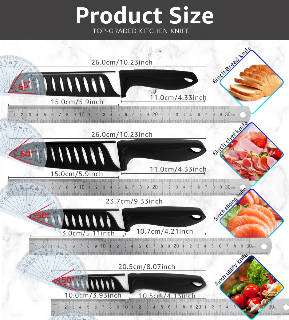 Ceramic Knife 3 4 5 6inch Chef Utility Slicer Serrated Bread Knife Paring Kitchen Ceramic Knives Set Zirconia Blade Cooking Tool