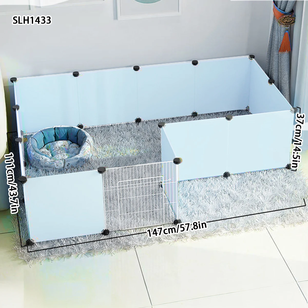 Pet enclosure Small dog isolation door Rabbit guardrail Iron teddy indoor dog house fence cat cage