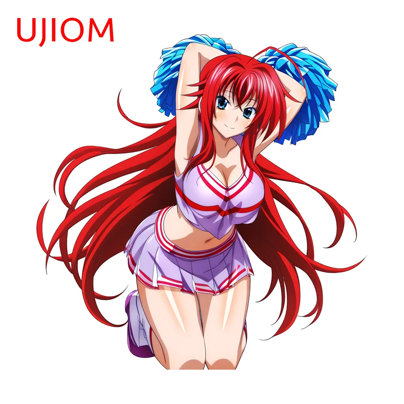 UJIOM Rias Gremory Alluring Big Boobs Wall Sticker Cheerleading Uniform Kneel Posture Decal Funny Cupboard Vestibulec Decor