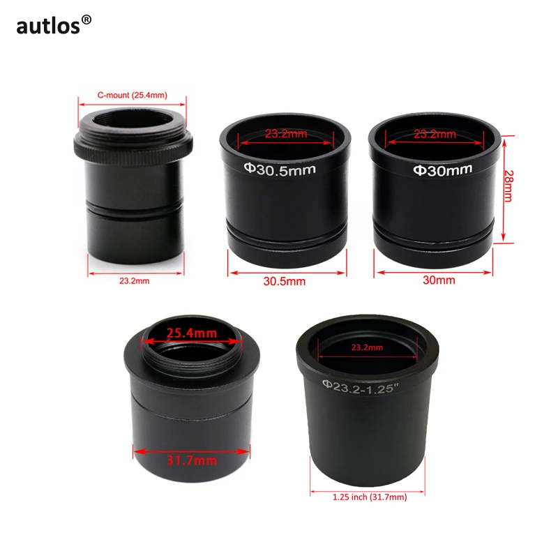 Pierścień adaptera mikroskopu C-mount do 23,2 mm 30 mm 30,5 mm 1,25 cala do adaptera teleskopu z mocowaniem C do mikroskopu Teleskop Kamera CCD