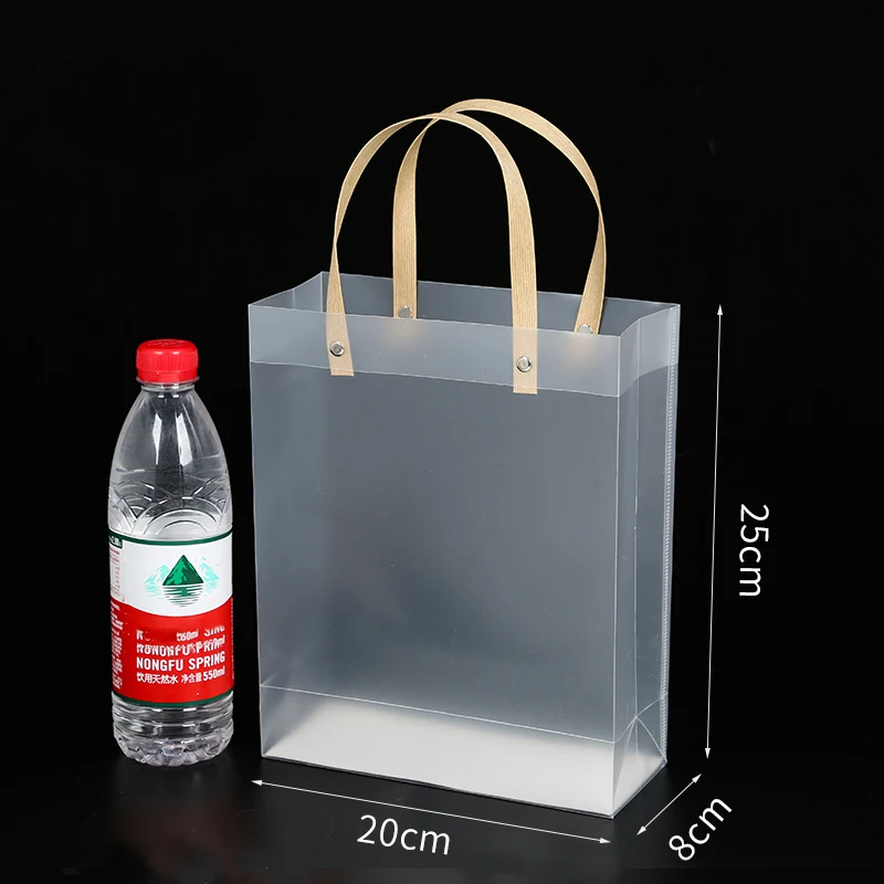 10pcs Transparent Handbags For Wedding Birthday Baptism Party Candy Souvenir Product Packaging Bag Custom LOGO Gifts Bag