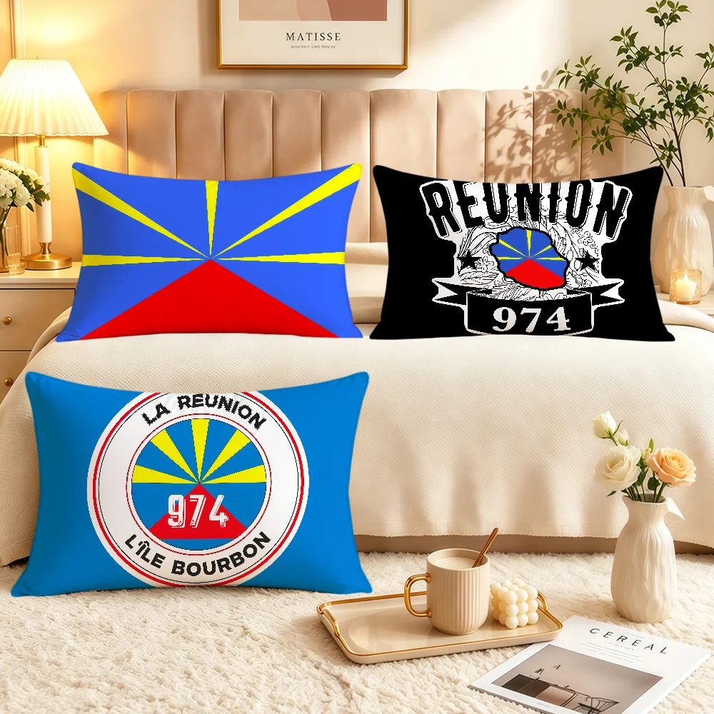 Fashion 974 R-Reunion Island Logo Soft Rectangle Pillowcover Home Sofa Living Room Decor Dorm Bed Hogar Pillowcase Gift