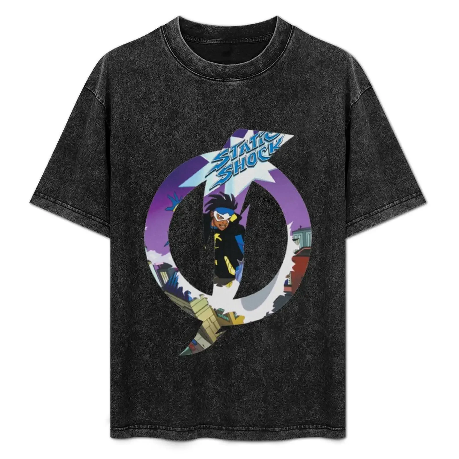 

Static Shock T-Shirt graphic t shirt vintage summer clothes blacks Short sleeve tee oversized t shirts for men
