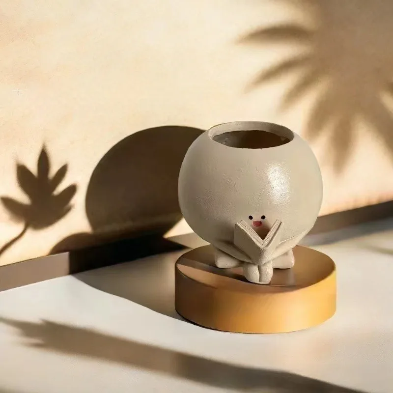 

Swing Face Planter Pot Hanging Resin Flower Head Planters for Indoor Outdoor Plants Succulent Pots Creative Hammock Flowerpot