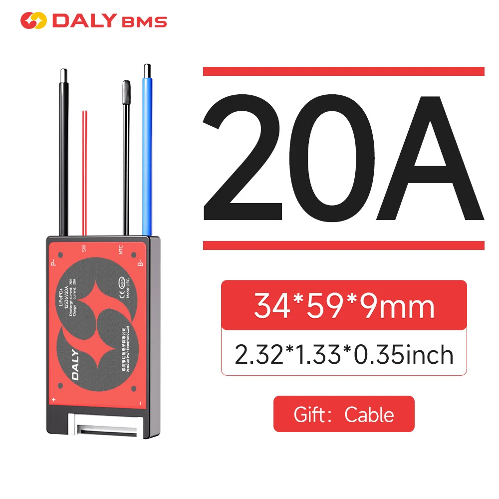 Daly Hardware BMS 4S Lifepo4 8S 24V 10S 36V 13S 48V Li-Ionen 3S 7S 12S 14S 16S 15A 20A 40A 60A mit NTC Schlüsselschalter für E-Bike und E-Scooter