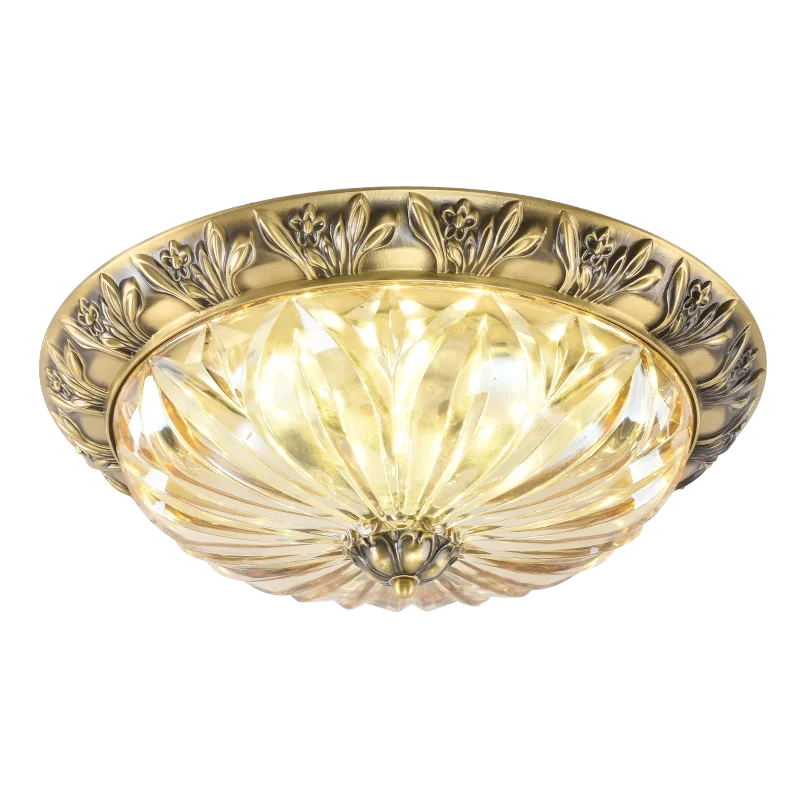 

European-style American all-copper villa crystal ceiling lamp light luxury retro
