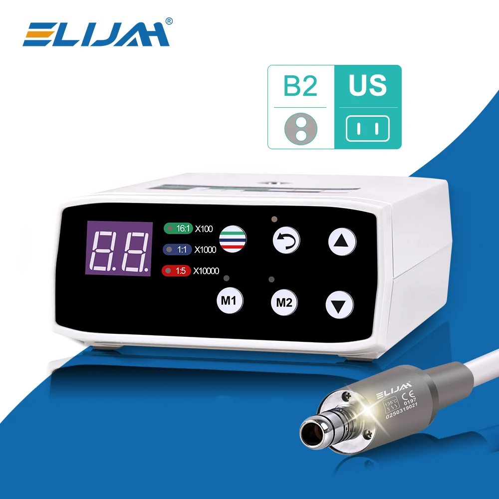 ELIJAH Tandheelkundige Borstelloze LED Micro Motor Interne Spray Elektrische Motor 1:1 1:5 Contra Hoek Lage Snelheid Handstuk Tandheelkundige Apparatuur