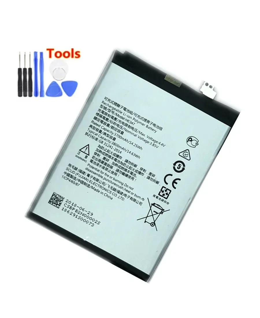 

Original HE347 3800mAh Battery For Nokia 7 Nokia7 Plus N7P N 7P TA-1046 TA-1055 HE 347 Batteries Bateria + Free Tools