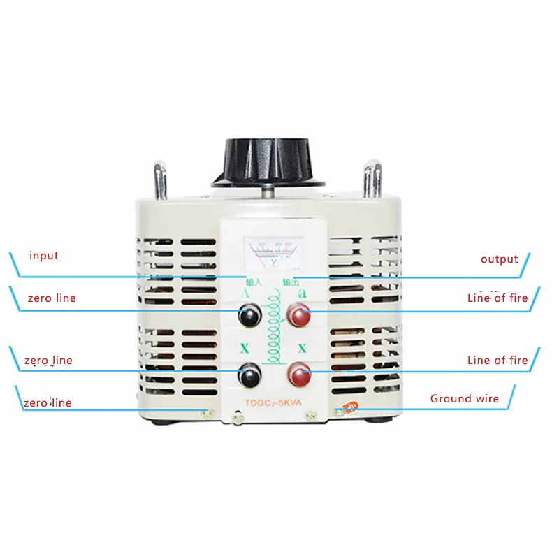 TDGC2-3KVA All Copper Manual Single-Phase Voltage Regulator Digital Display Adjustable Transformer Single Contact AC Voltage Reg