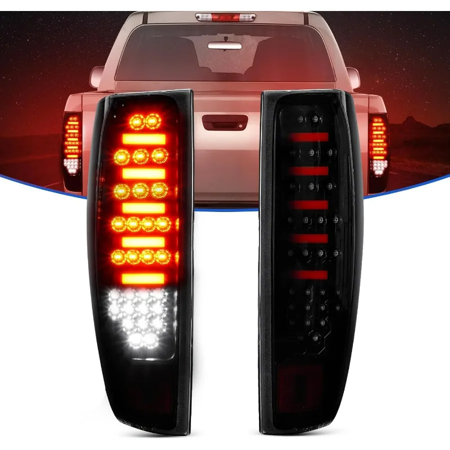 

LED Tail Light Fit for Chevy Colorado/for GMC Canyon 2004-2012, Rear Brake Lamp Taillight Assembly, Black Housing Smoke Lens