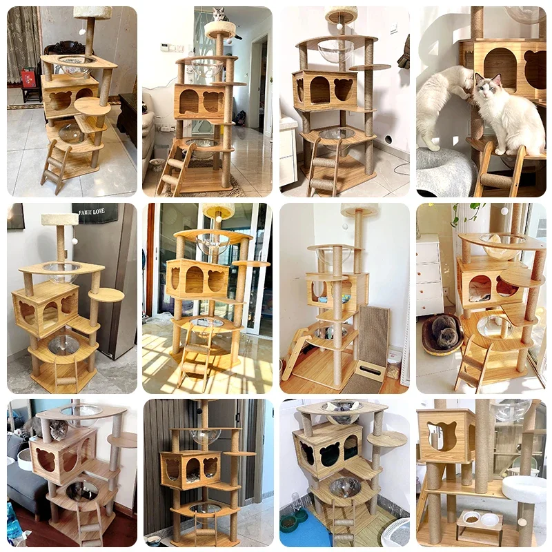 l All kinds of cat climbing frame cat tree with cat nest integrated climbing play protection furniture fashion