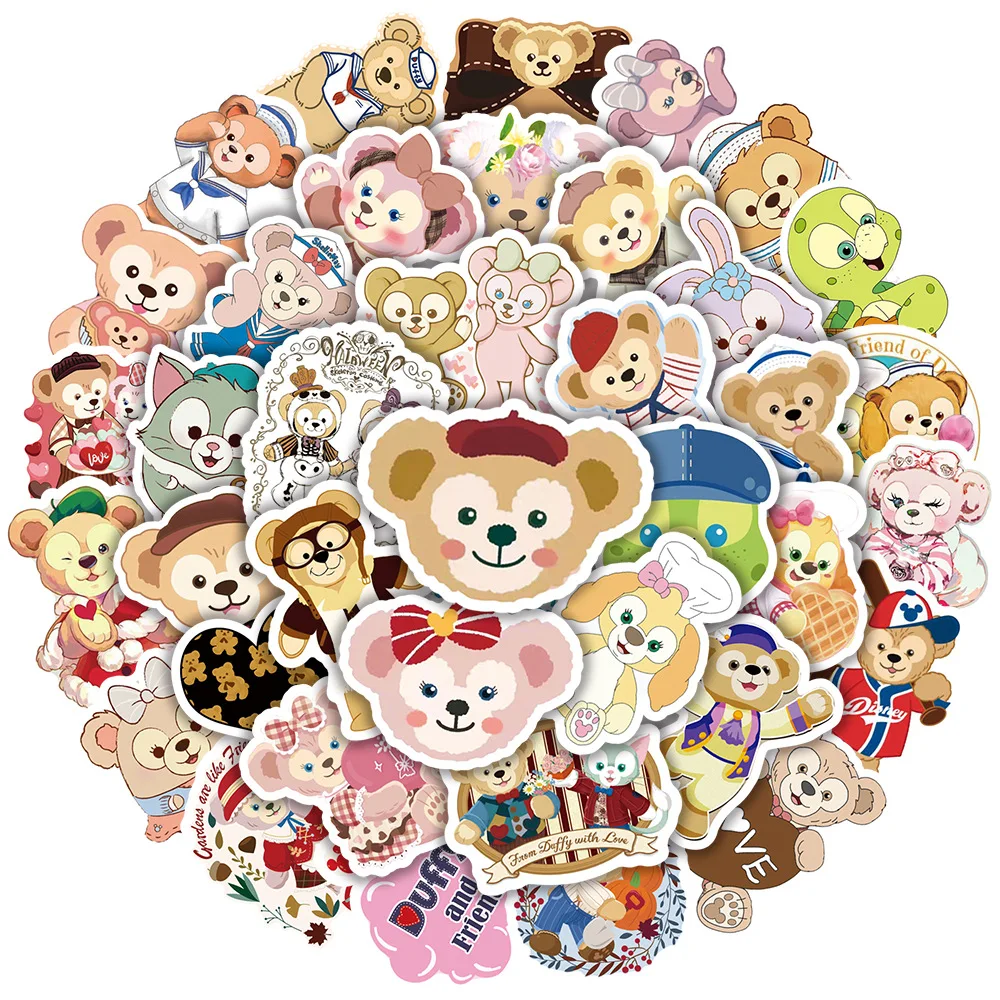 

10/30/50pcs The Disney Bear Duffy Cartoon Stickers Kawaii Cute Anime Graffiti Sticker Decals for Kids Toy Phone Laptop Suitcase